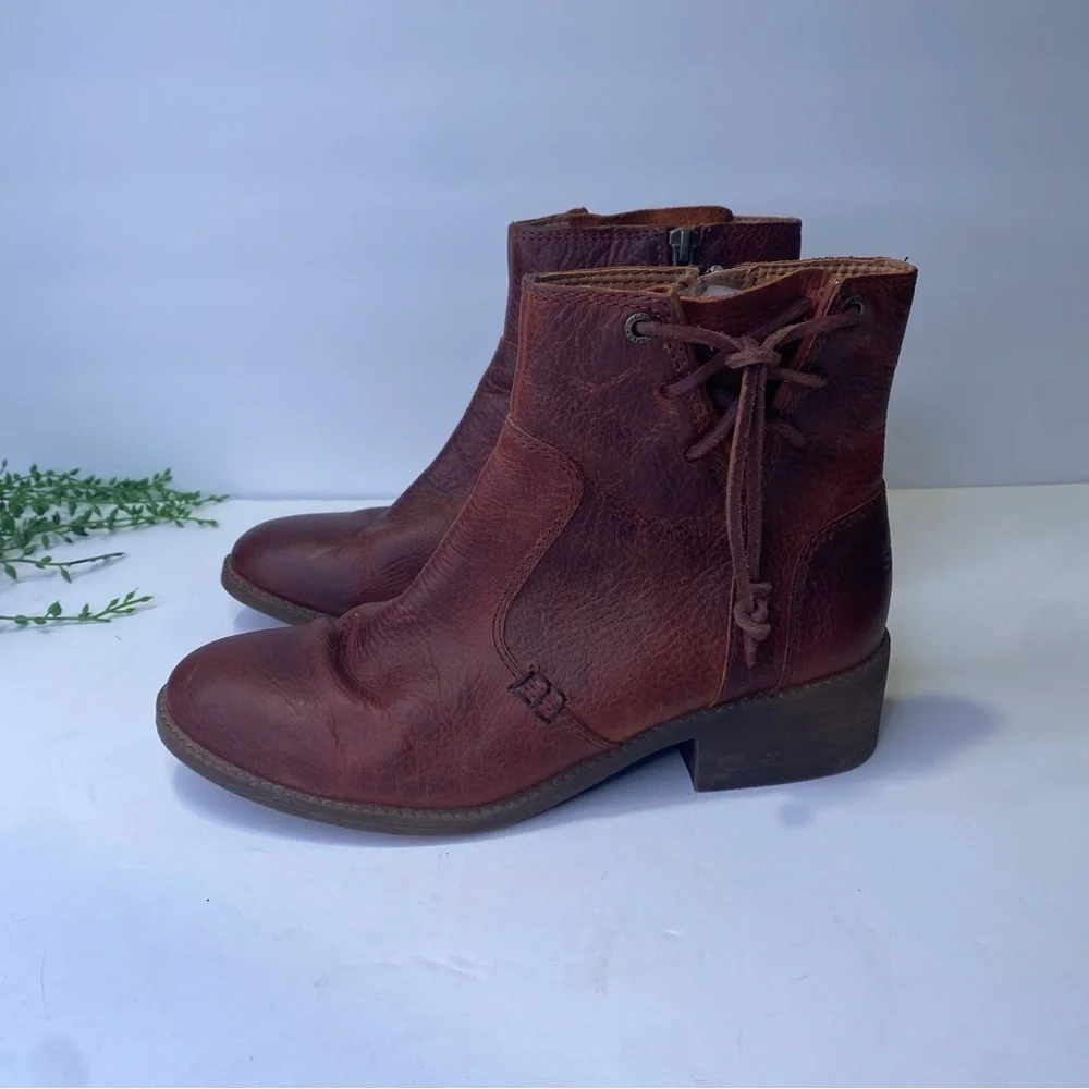Sperry Juniper Glyn Top Sider Ankle Boots Brown Leather Size 6.5M